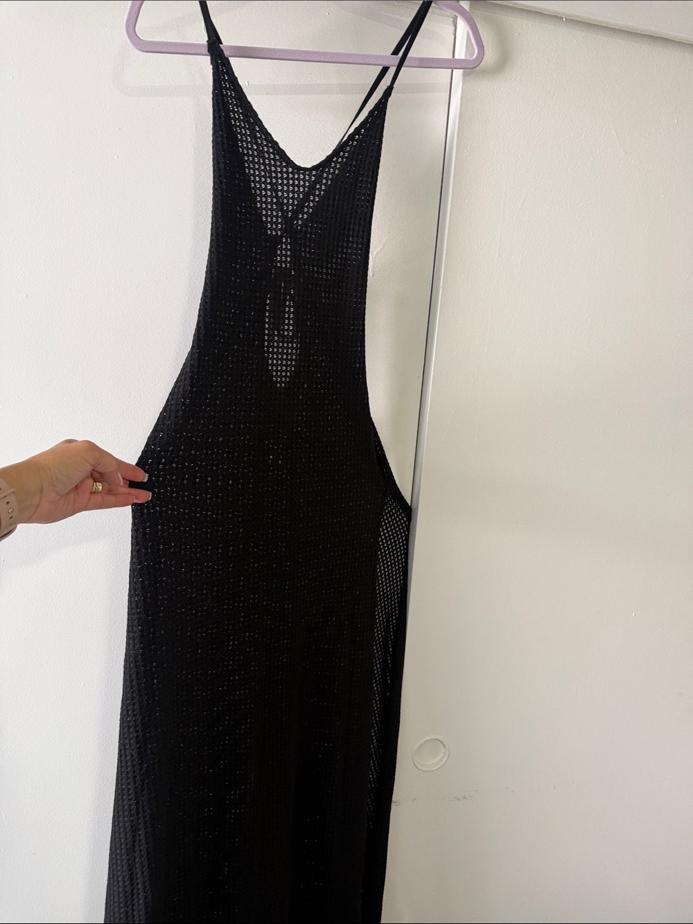 Peixoto Black Crochet Swim Coverup Maxi